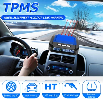 

Solar Wireless Tire Pressure Monitoring System Car Alarm TPMS Solar Bus Truck TPMS with 6 External Tyre Pressure Sensors Truck