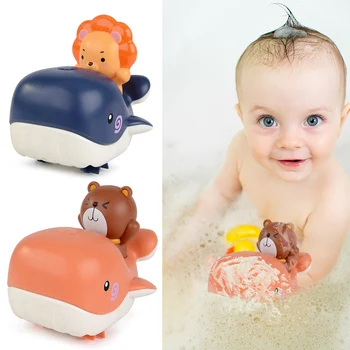 

Infant Baby Bathroom Water Toys Clockwork Whale Early Educational Bathing Tool Infant Swim Wound up Chain Clockwork Kids Toys