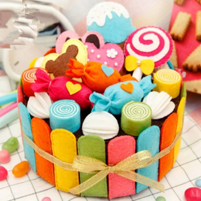 Diy Handmade Non-Woven Fabric Craft Christmas Cake Storage Box Felt Material Package 21/14.3cm