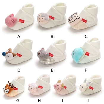 

Kids Cute Baby Boy Girl Cartoon Shoes First Walkers Boot Cotton Comfort Soft Anti Slip Autumn Winter Warm Shoes 0-18M