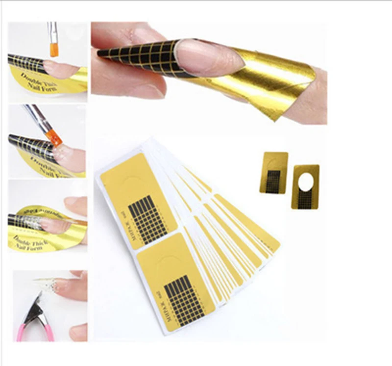 

20pcs Professional French Nail Form Tips Nail Art Form Acrylic Tip Gel Nails Sticker Extension Curl Form For Nail Polish Guide