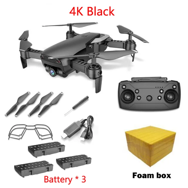 LAUMOX M69G Радиоуправляемый Дрон с 4K широкоугольной HD камерой Дрон wifi FPV селфи Дрон оптический поток складной Квадрокоптер Вертолет Vs E58 - Цвет: 4K Black 3B FB