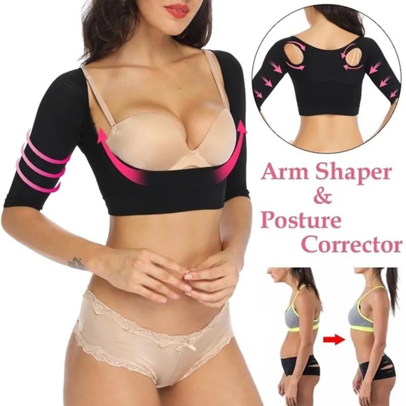 Arm Shapers for Women Compression Sleeves Post Surgical Slimming Sleeves Posture Corrector Tops Shapewear Body Shaper body shaper