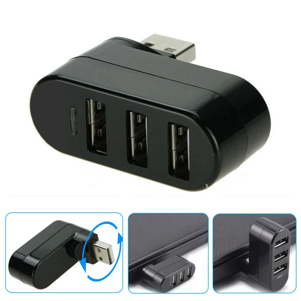Мини 3 Интерфейс USB Мини Вращающийся разветвитель адаптер концентратор для Mac компьютер Ноутбук