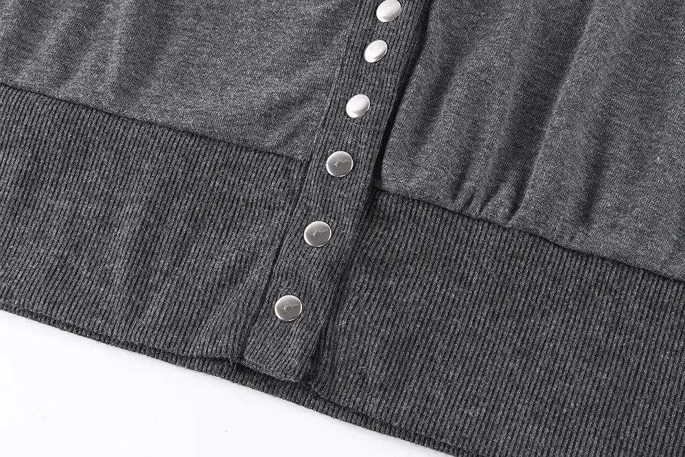 The new ms autumn render joker cardigan long-sleeved jacket unlined upper garment of rivet sexy fashion