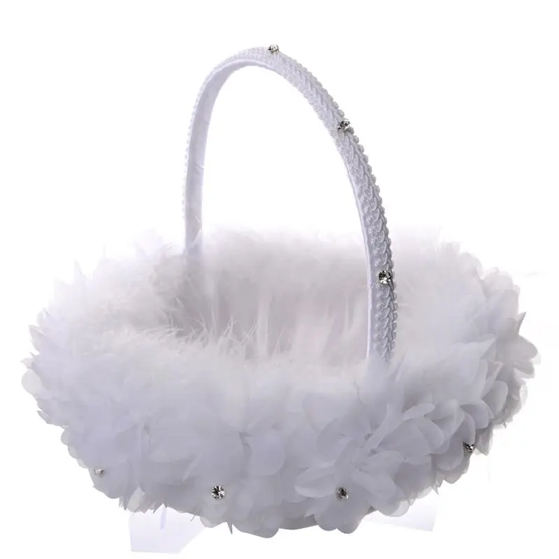 

Wedding Flower Girl Basket Lace Flower Girl Basket Western Wedding Candy Storage Romantic Cute Decor Wedding Supplies