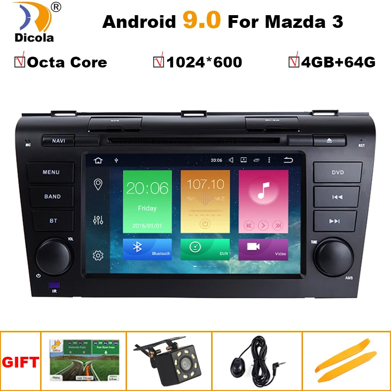 4G+ 64G PX5 Android 9 Автомагнитола для Mazda 3 2004-2009 maxx axel Wifi авто стерео автомобильный dvd gps навигация стерео Мультимедийный Плеер
