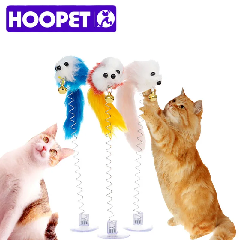 HOOPET Забавный интерактивный домашний питомец кошка игрушка Роскошные Tease Стик Цвет ful Перо Гибкая игрушка Цвет случайный