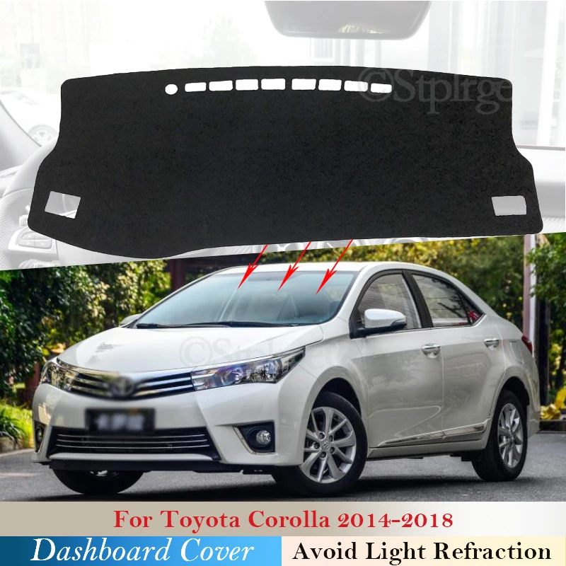 Защитная накладка на приборную панель Toyota Corolla E170 E160 2014 2015 2016 2017 2018 коврик от