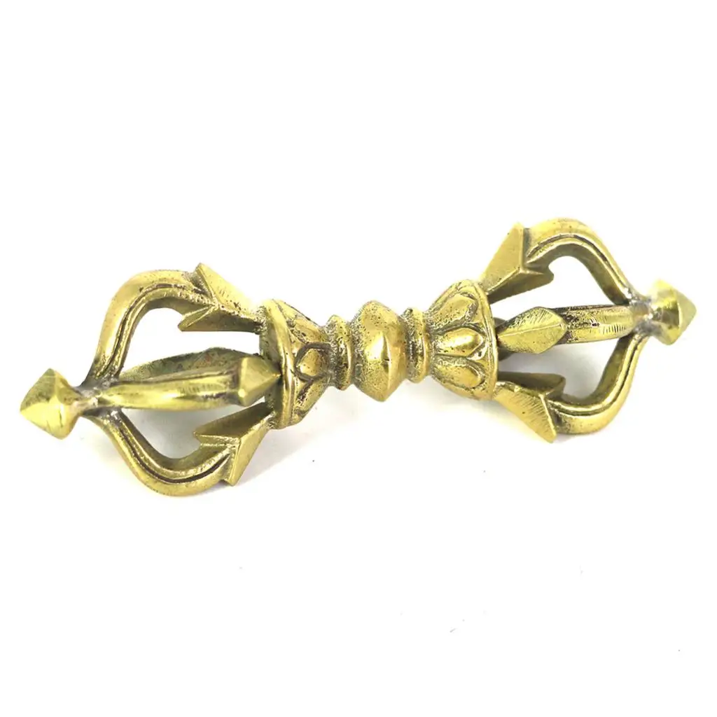 Tibetan Buddhism Copper 9 x5cm Five Shares Dorje Vajra Pestle Home Ornament