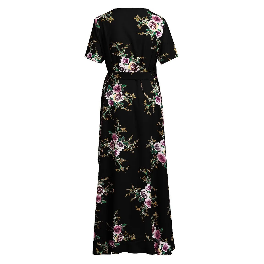 Платье женское ropa mujer vestidos de verano платья vestidos verano mujer robe femme Новые повседневные платья с коротким рукавом и цветочным XL-5XL Z4