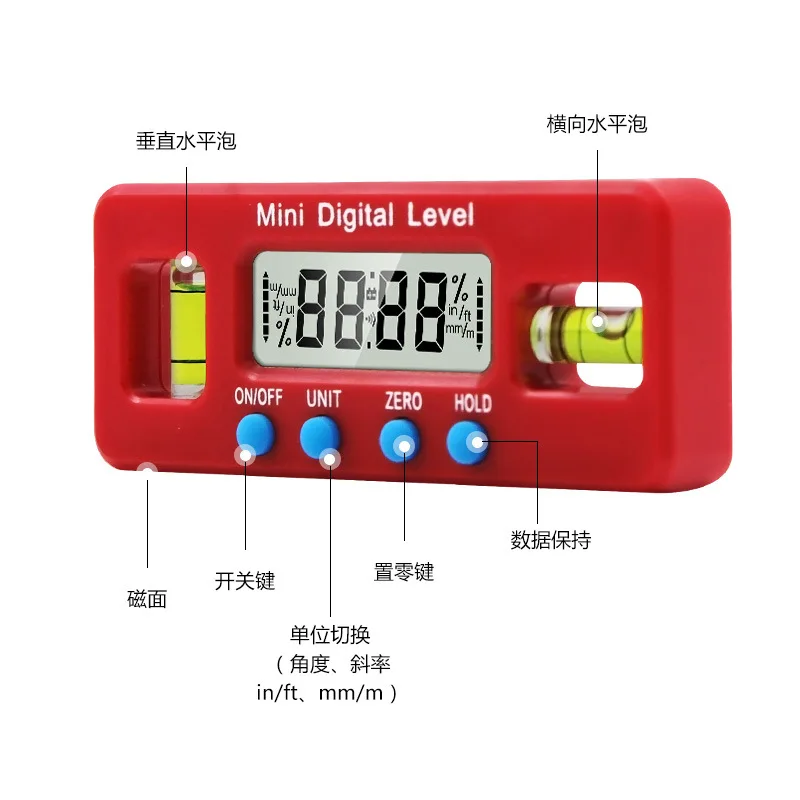 

Mini Electronic Digital Level Meter 100mm Strong Magnetic Horizontal Ruler Inclinometer Angle Ruler Digital Caliper Measuring Im