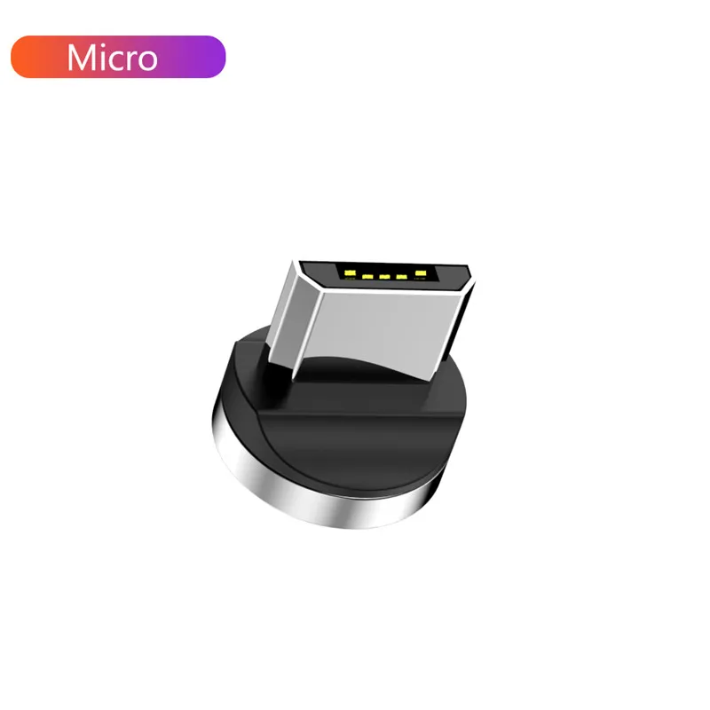 1 2 м Магнитный кабель Micro USB type C для зарядки iphone 7 8 6 Plus X Xs Max XR samsung s9 huawei P30 Xiaomi Redmi Mi6 шнур для передачи данных - Цвет: For Micro Plug