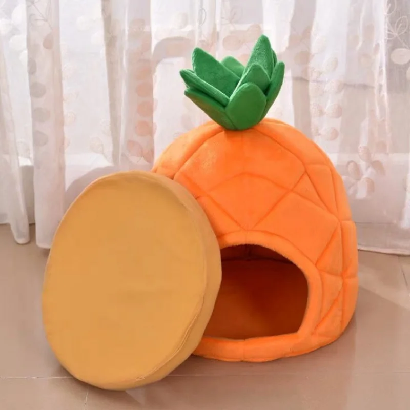 Pet Dog Bed Creative Pineapple Warm Soft Kennel Fruit Cat Dog House Sleeping Pad Animal Puppy Cave Sleeping Mat Fruit Pet Nest Pet Dog Bed Creative Pineapple Warm Soft Kennel Fruit Cat Dog House Sleeping Pad Animal Puppy Cave Sleeping Mat Fruit Pet Nest