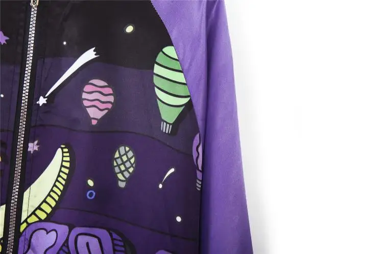 Весна и осень контрастный шелковый жакет фантазия мультфильм уличный танец кардиган Harajuku мода хип хоп для женщин