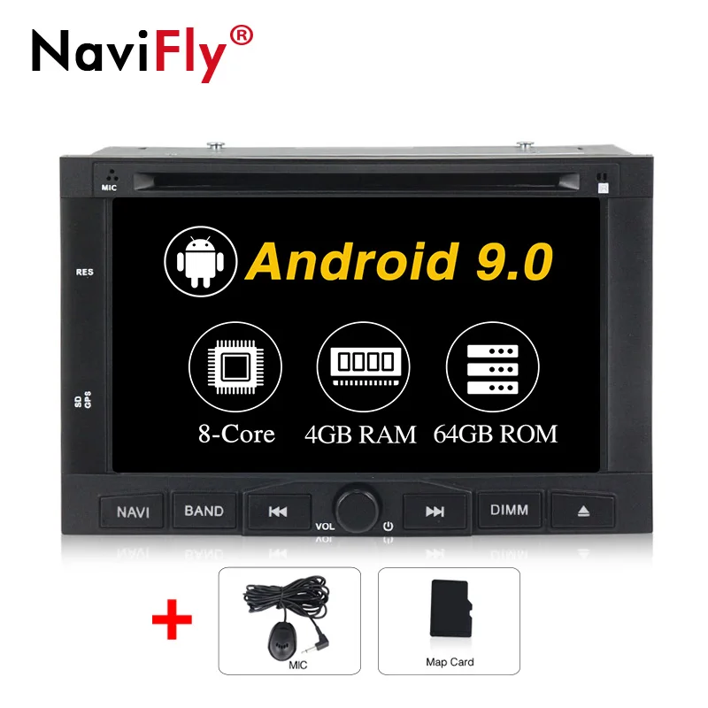 NaviFly, 8 ядер, 4 Гб ОЗУ, 64 Гб ПЗУ, Android 9,0, автомобильный мультимедийный плеер для peugeot 3008, peugeot 5008, 2009, автомобильный DVD, gps, DVR, wifi, радио - Цвет: PX5 4G RAM 64G ROM