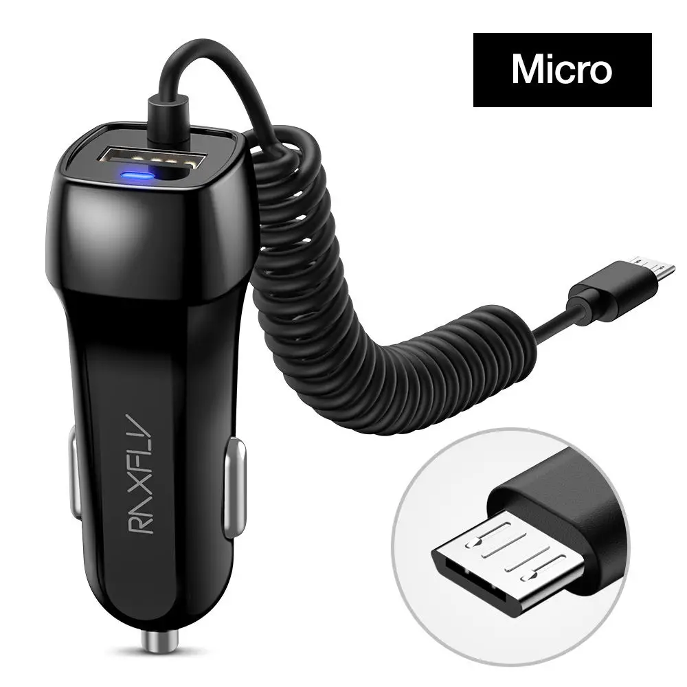 Micro USB Cable RAXFLY автомобильное зарядное устройство Автомобильное USB быстрое зарядное устройство 3,0 Для Xiaomi автомобильное зарядное устройство для мобильного телефона Micro type C Быстрый кабель для iPhone зарядное - Тип штекера: Micro USB Cable