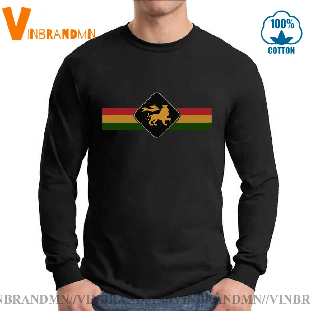 T-Shirt Retrò Rahzari Lion Uomo Giamaica (Lion King Tee Shirt Vintage Rasta Lion T-Shirt A Maniche Lunghe