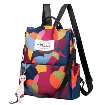 

Double Shoulder Storage Outdoor Oxford Cloth Women Backpack Travel School Bag Large Capacity Anti-theft Portable Casual Printing