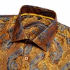 Hi-Tie 100% Silk Luxury Black Gold Embroidery Paisley Dress Shirt Men Long Sleeve Men's Casual Button-Down Shirts Outwear 2022 ► Photo 3/6