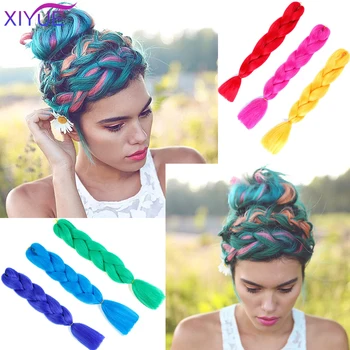 

24 inches Jumbo Braids Long Ombre Jumbo Synthetic Braiding Hair Crochet Blonde Pink Blue Grey Hair Extensions African Women