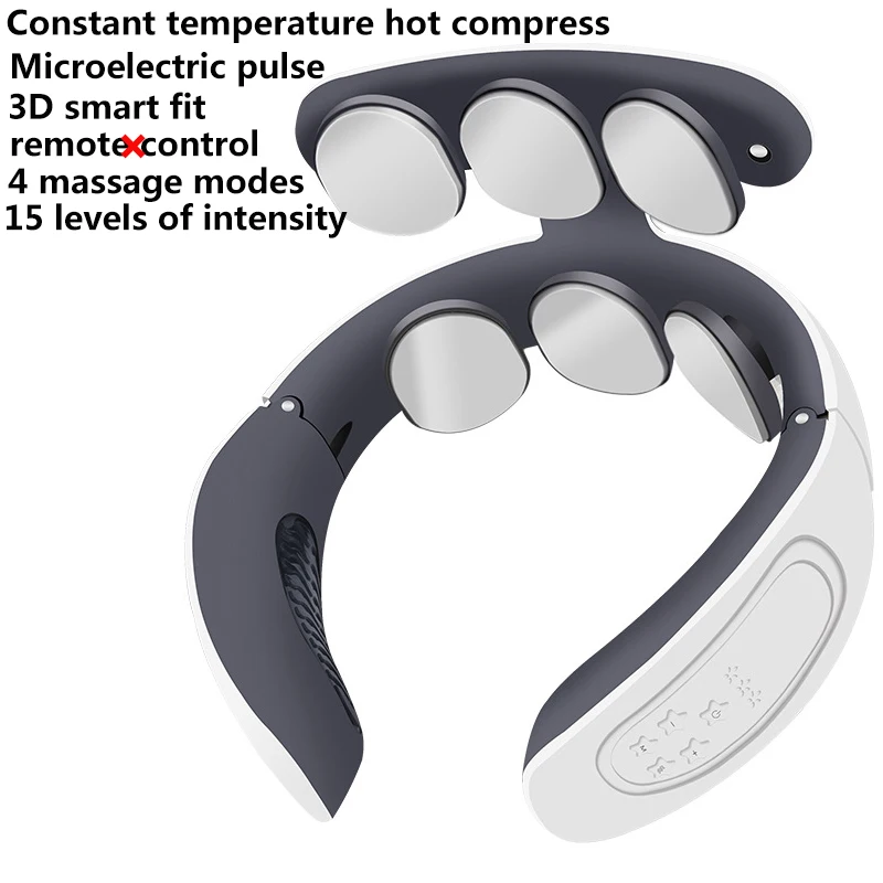 Massager For Neck 6 Head Neck Massager Heating Physiotherapy Neck Pain Relieve Relaxtoin With Remote Control & Eye Massager