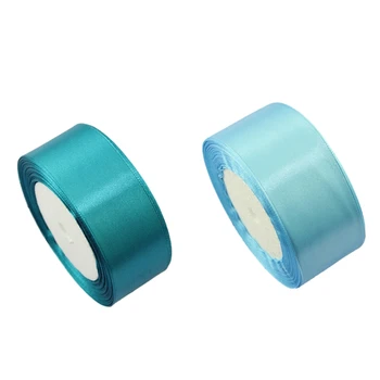 

2 Roll 40mm 22 Meters Silk Satin Ribbon for Wedding Party(Lake Blue&LIGHT BLUE)