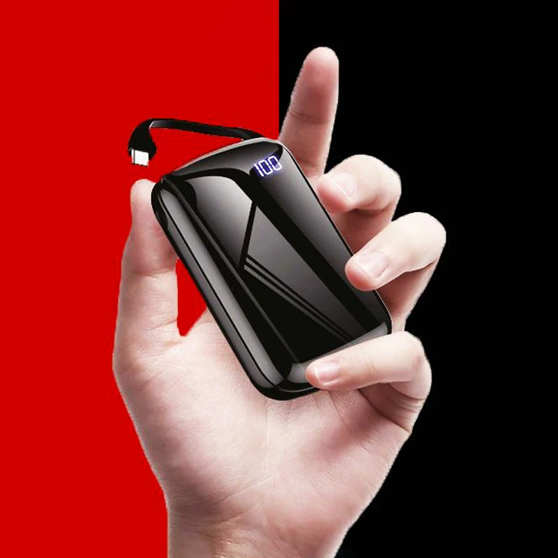

Full Screen Mini Power Bank Waterproof Portable 10000 MAh for All Smart Phone Battery Powerbank Fast Charging External Battery