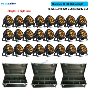 

No Tax 3 Case 24pcs 18X12W RGBW LED PAR Light/ Disco Light Dmx512 Control LED Wash Light Stage Professional Dj Equipment 100%