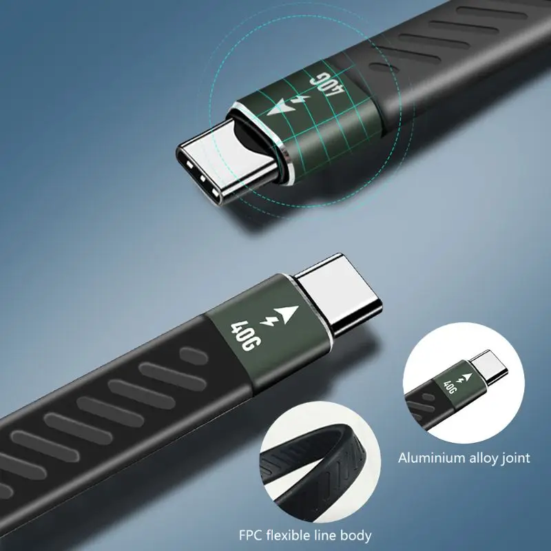 PD 60 Вт кабель Thunderbolt 3 Сертифицированный 40 Гбит/с Type C к USB быстрый для Macbook Pro Кабель