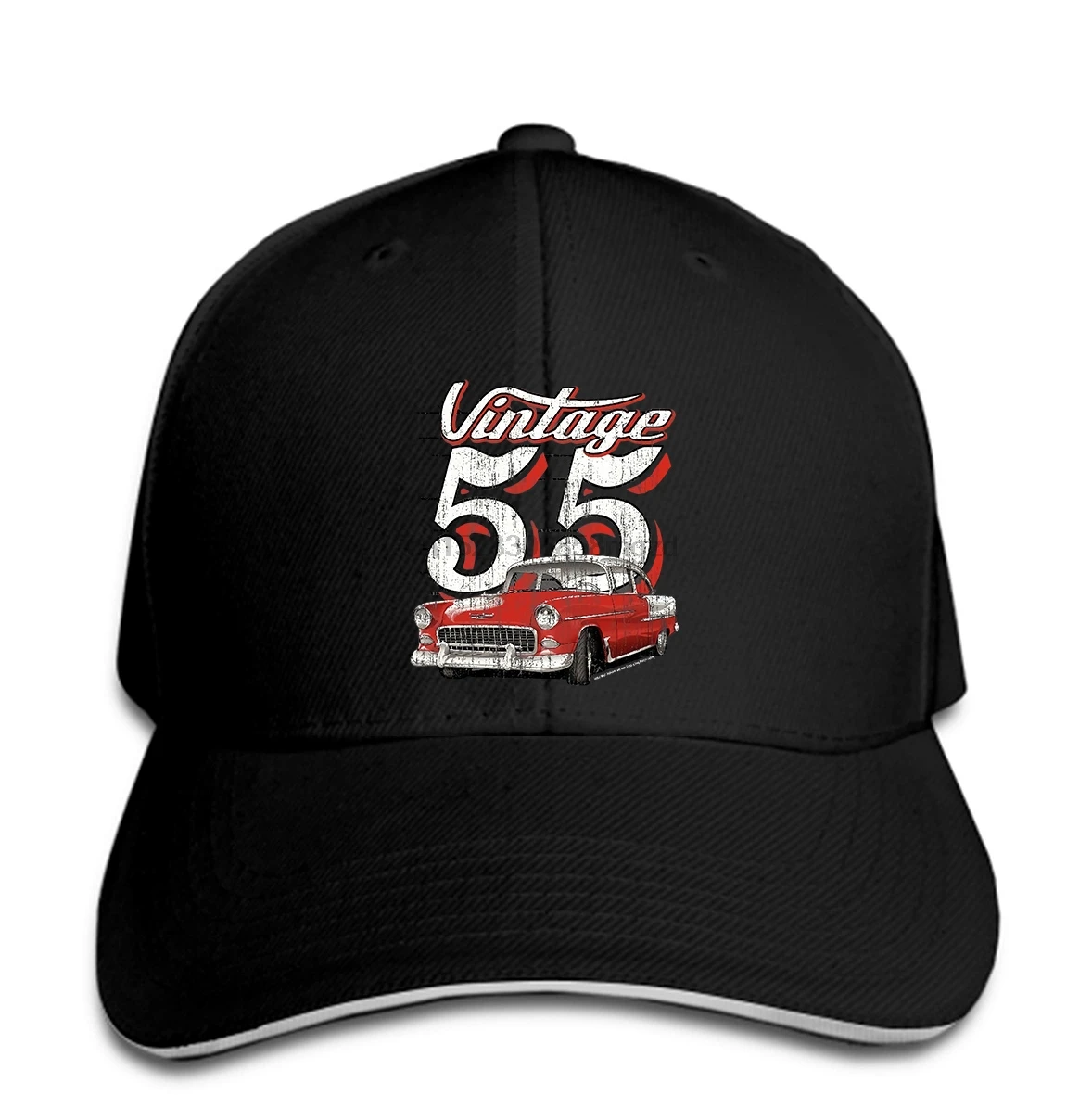 Классическая красная белая 1955 Chevy Chevrolet винтажная Мужская бейсболка Tri-Five 55 Snapback Кепка Женская кепка