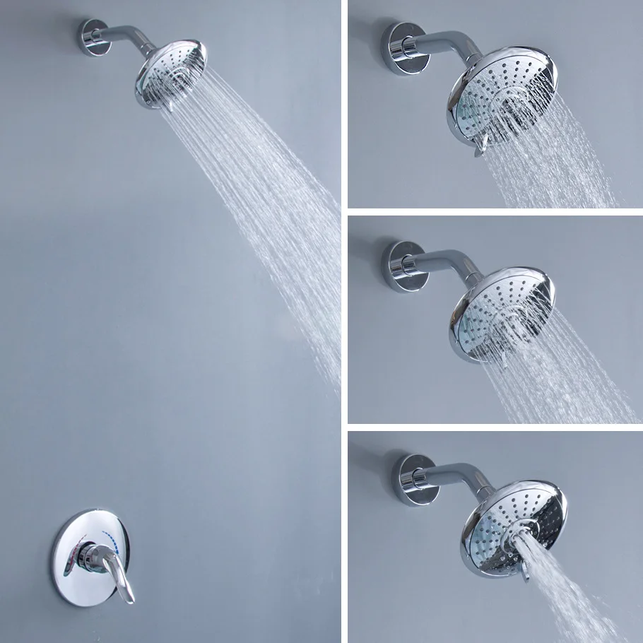 

Hotel Spa Shower Faucet Concealed Wall-in Embedded Box Mixing Valve Shower Head Set AL1037