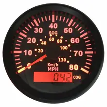 1 шт. 0-130 км/ч спидометры gps 85 мм Скорость милометры 0-80MPH 9-32 В нержавеющая сталь 316L рамка для авто с gps антенной