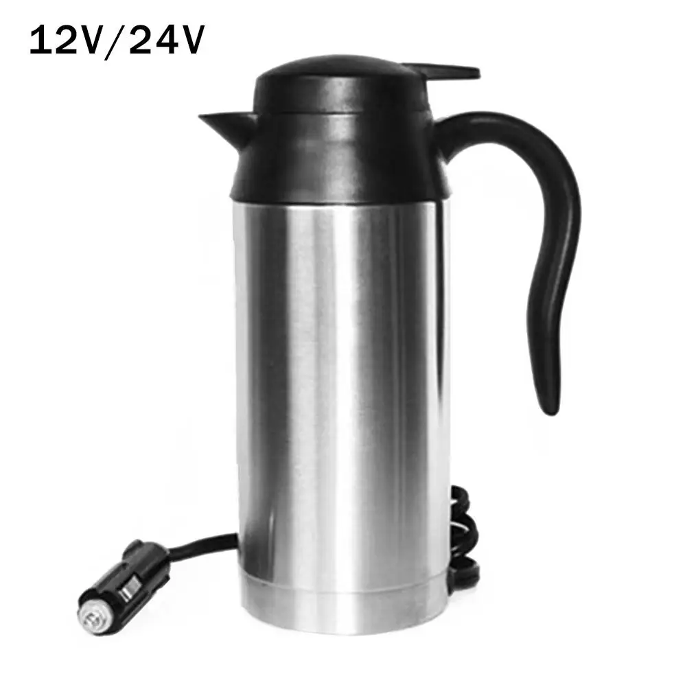 Kopen 750ML 120W Truck Auto Elektrische Verwarming Cup 12 V 24 V Reizen Verwarming Cup Koffie Thee Kokend mok Waterkoker Auto Accessoires Auto Waterkoker