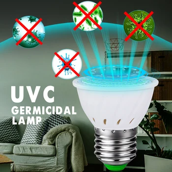 

E27 GU10 72 LED UVC Sterilizer Light AC 110V 220V UV Germicidal Lamp Bulb Disinfection Lamp Home Clean Air Kill Mites Bacteria