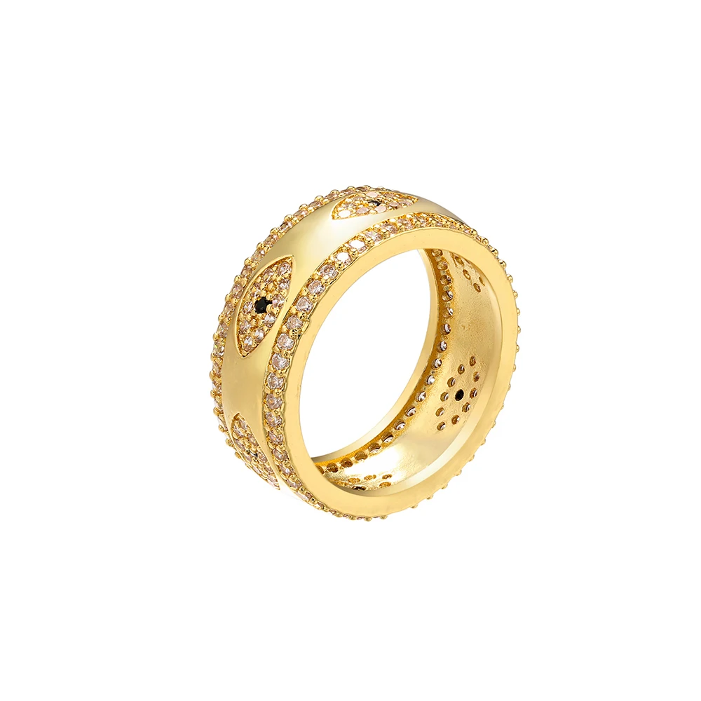 ZHUKOU 8x22 мм Латунное Хрустальное круглое женское кольцо для свадьбы/помолвки кольца друзья подарок на день рождения вечерние подарок модель: VJ15 - Цвет основного камня: gold