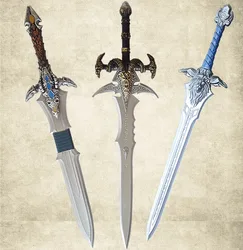 Arma de brinquedo da warcraft, modelo de arma de espada de poliuretano fosca com espada de simulação, arma de brinquedo para cosplay, dramatização para adolescentes