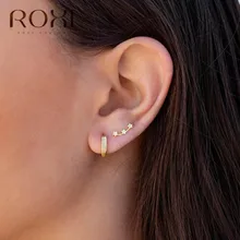 ROXI 925 пробы серебряные три серьги-гвоздики "Звёзды" Простые Модные ювелирные изделия для женщин Букле д 'ореиль элегантные крошечная звезда серьги