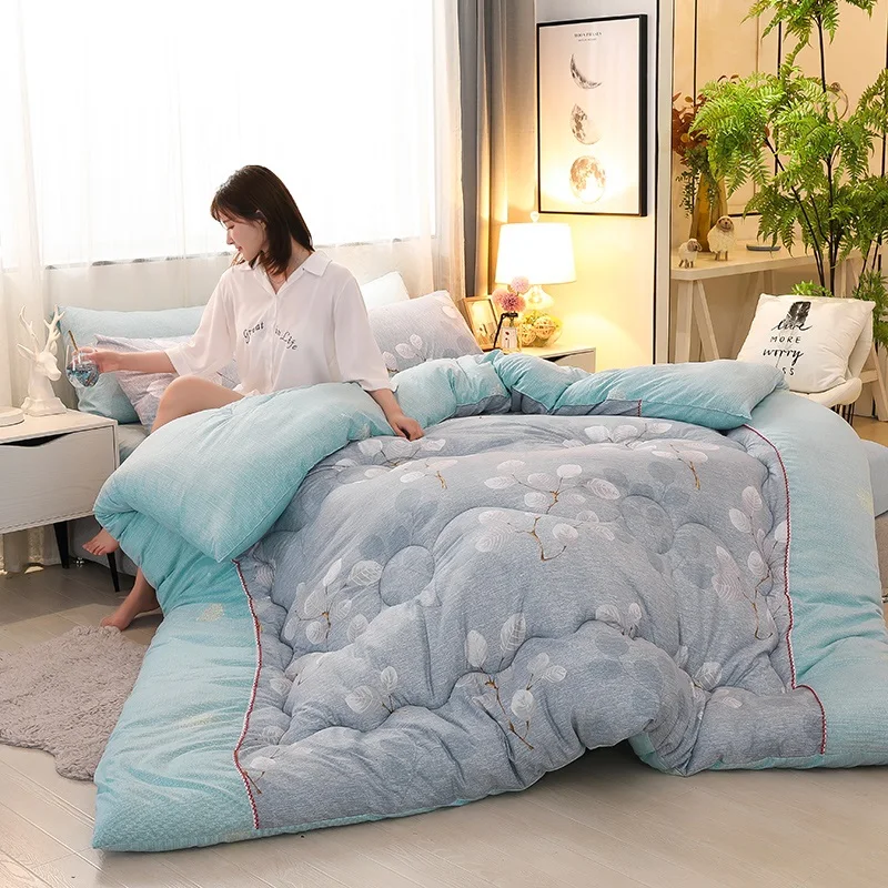 

Fresh Style Colourful Quilts 4 Seasons Comforter Quilt Washed Polyester Fabric Microfiber Comforter Stitching Print blanket
