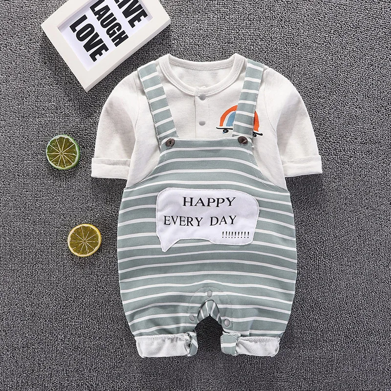 

Newborn Baby Set Girls Boys Clothing Sets Toddler T-Shirt+ Striped Overalls 2pcs Outfits Suits for Baby Clothing Kids Costume