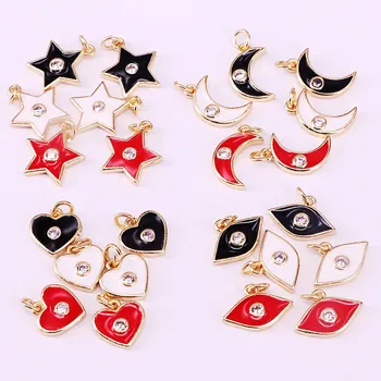 

20Pcs mini enamel pendant,colorful star /eye/moon shape enamel charm jewelry,diy necklace/earring jewelry fashion accessory