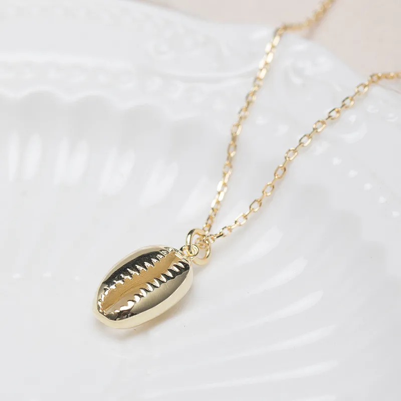 INZATT Real 925 Sterling Silver Minimalist Shell Pendant Choker Necklace For Fashion Women Party Cute Geometric Fine Jewelry