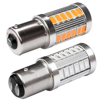 

4Pcs Amber 1156PY BAU15S PY21W LED 33SMD Car Tail Turn Brake Reverse Signal Bulb Y & 4Pcs Red 1157 P21/5W Bay15D