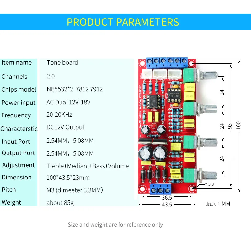 UNISIAN NE5532 OP-AMP Hi-Fi предусилитель для низких высоких частот баланс громкости тон эквалайзер плата управления для усилителей DIY KIT Dual AC12V