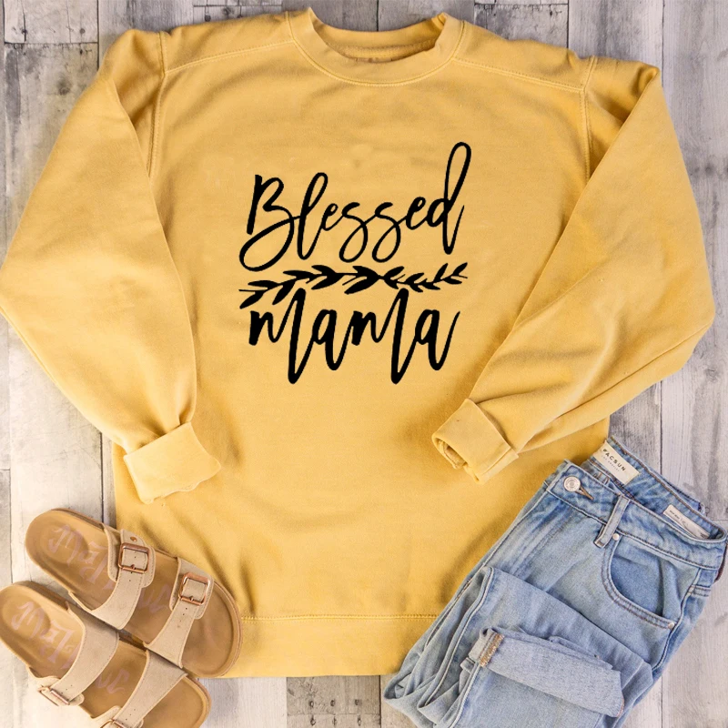 Blessed Mama свитер с круглым вырезом Кристиан вера толстовки с капюшоном с изображением Иисуса эстетический винтажный Джемпер Топ мама день рождения подарок