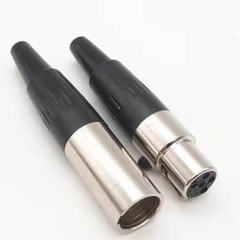 

10pcs/lot Mini XLR 5Pin Male Plug 5pin Female Socket Small XLR Audio Microphone Connector for MIC Soldering Straight