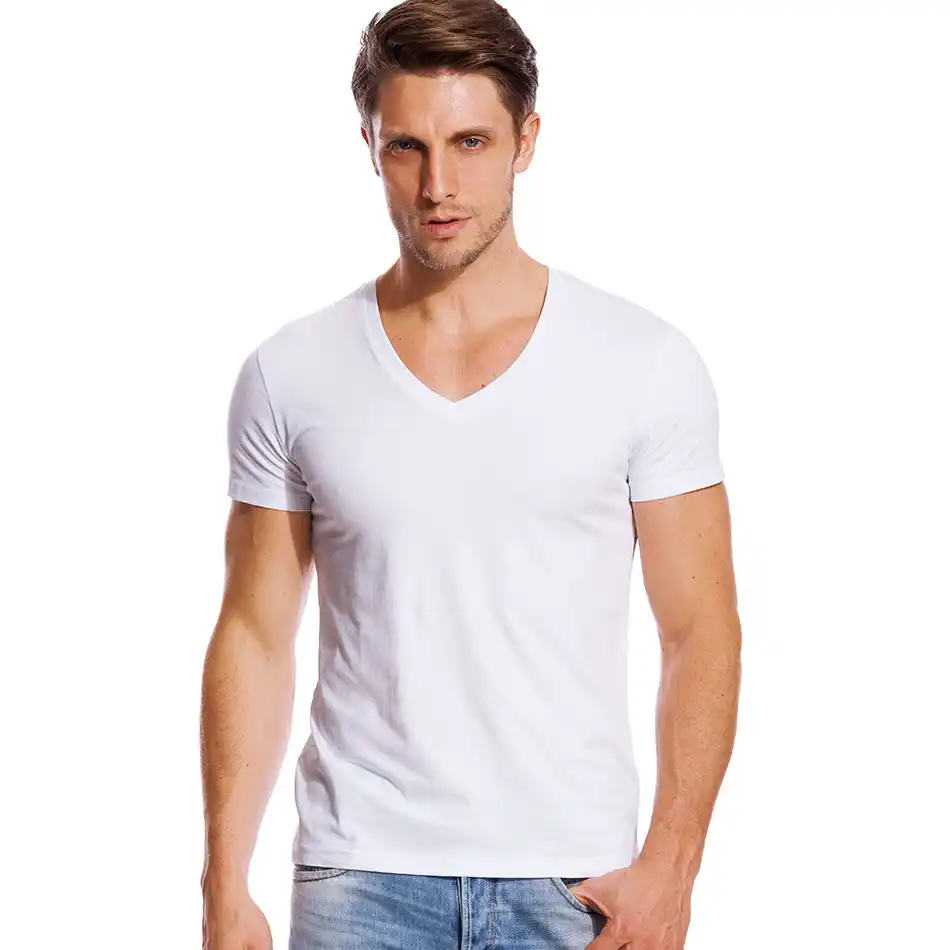 men's v neck slim fit undershirts