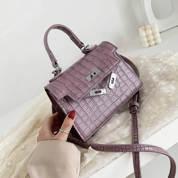 

Stone PU Leather Crossbody Bags For Women 2020 Fashion Shoulder Tote Bag Female Handbags And Purses With Handle