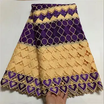 

Fashion African Lace Fabric High Quality White gold Lace Nigerian Lace Fabric 2020 High Quality Lace With Stone 5yards