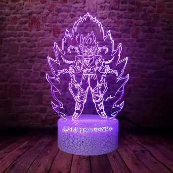 

Fighting Figuras Dragon Ball Super Saiyan Model 3D Illusion LED Desk Nightlight Colorful Changing Light Dragon Ball Z Toys Kids